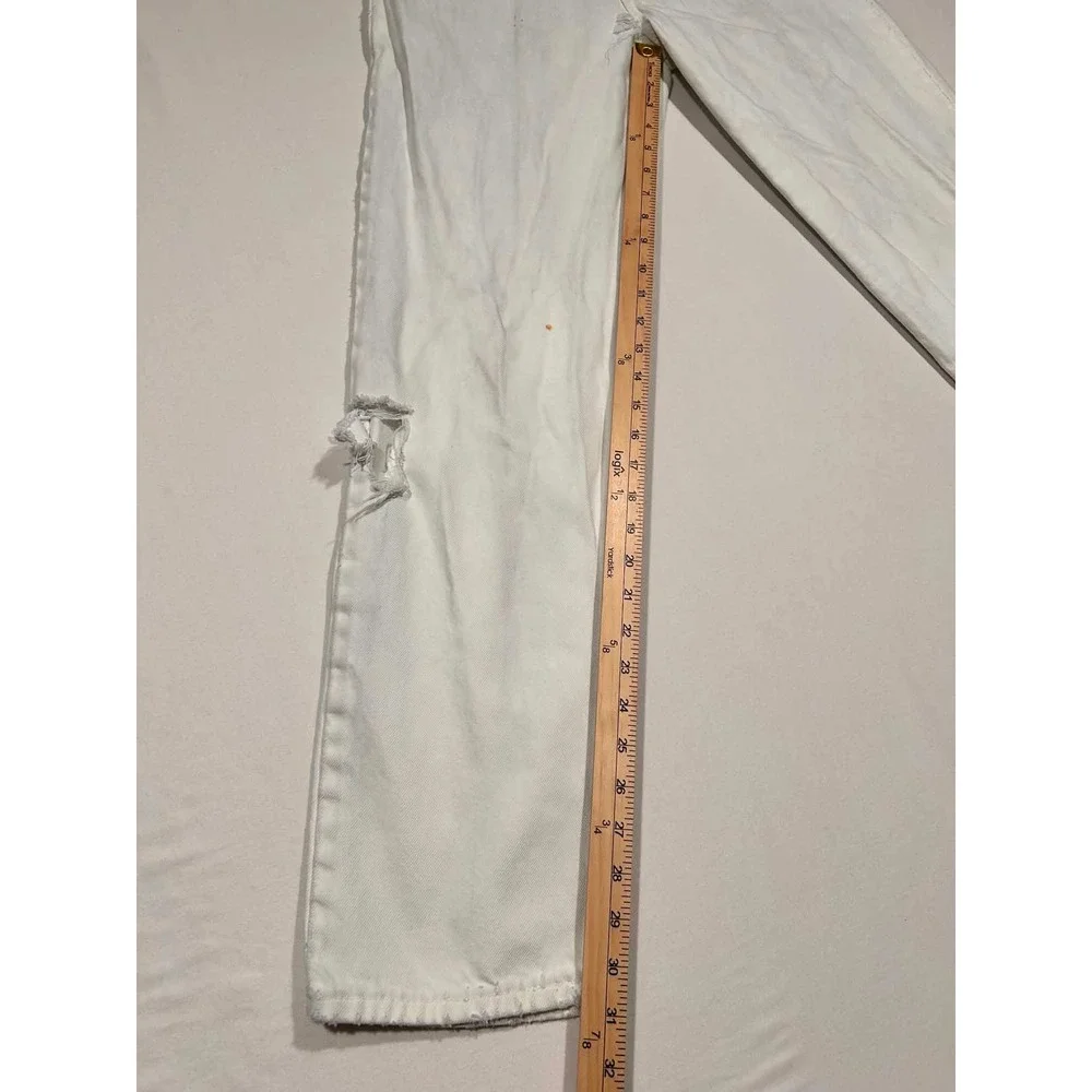 Levis 540 Vintage Orange Tab Relaxed Fit White Jeans Distressed 29x31